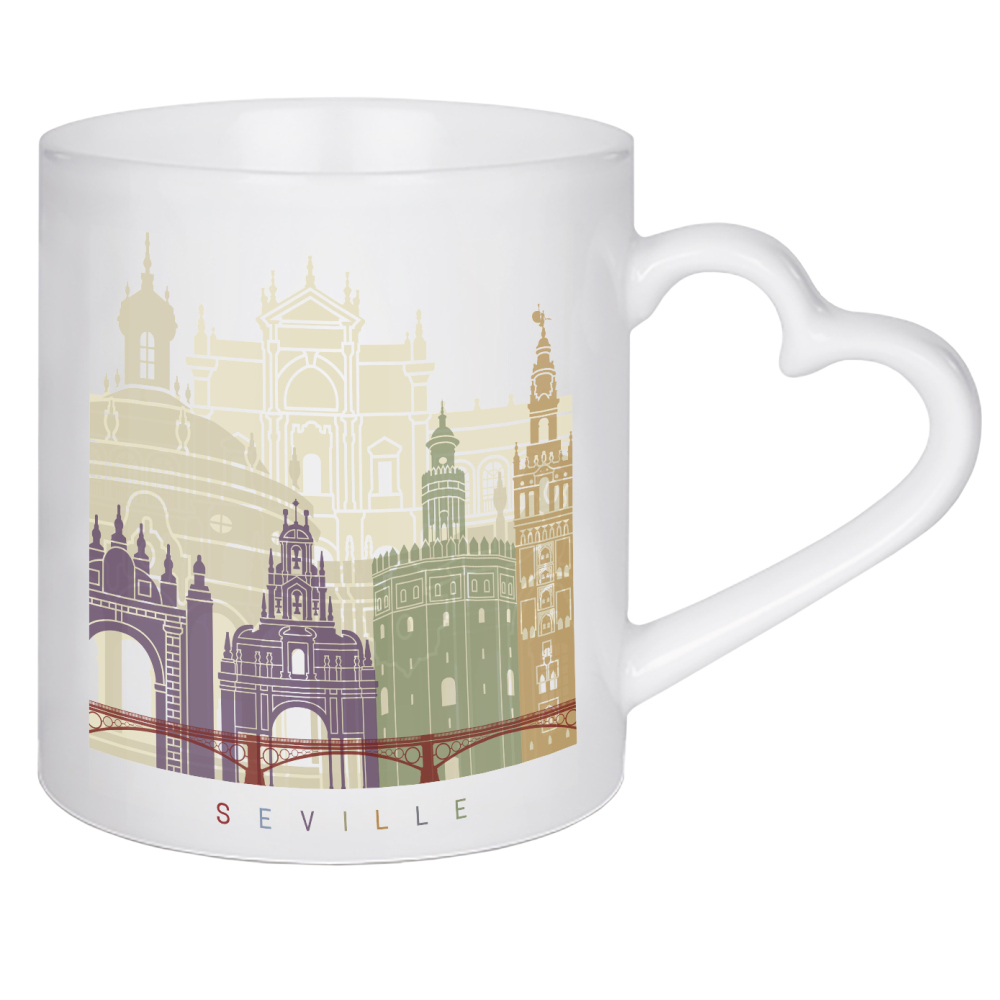 Herztasse "Seville V2 skyline" artboxONE - Städte,Architektur