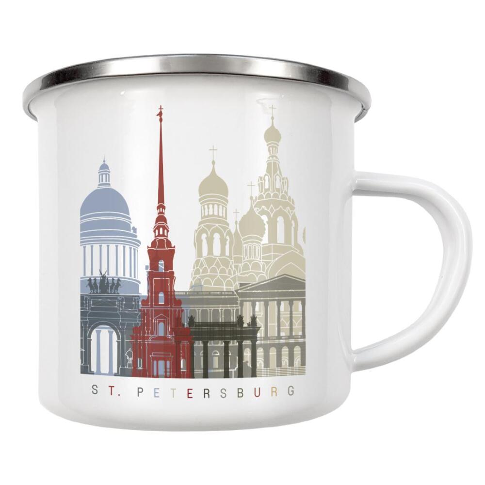 Emaille Tasse "St Petersburg skyline" artboxONE - Städte,Architektur