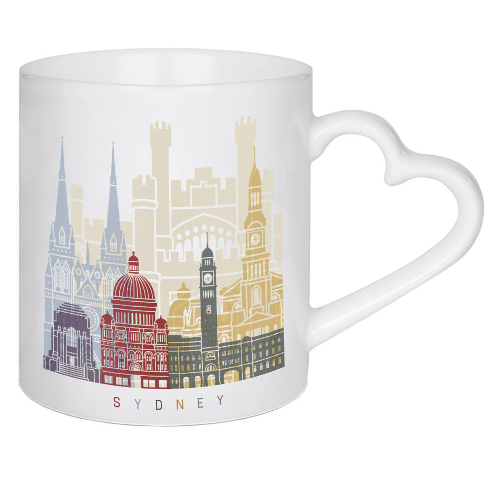 Herztasse "Sydney V3 skyline" artboxONE - Städte,Architektur