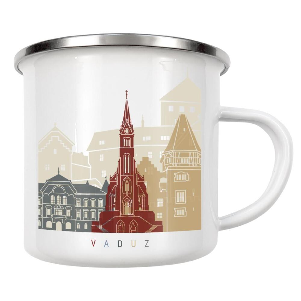 Emaille Tasse "Vaduz skyline-b" artboxONE - Städte,Architektur
