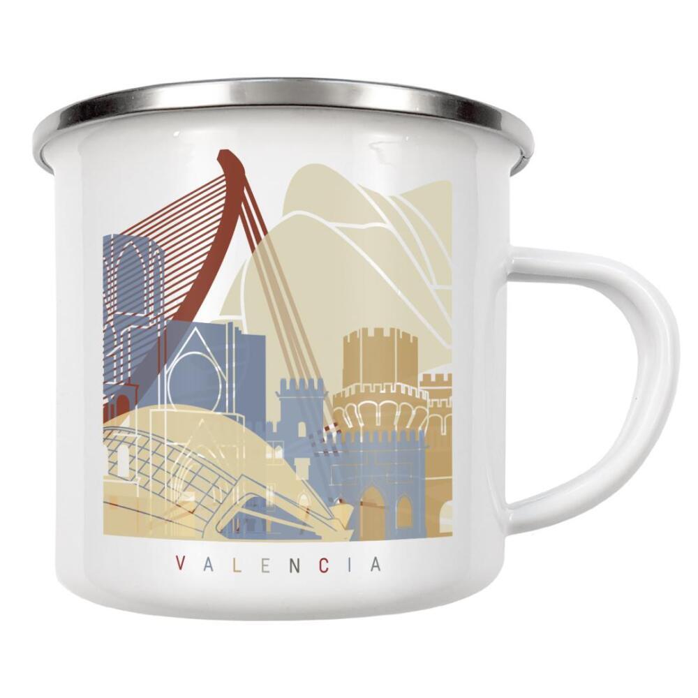 Emaille Tasse "Valencia skyline" artboxONE - Städte,Architektur