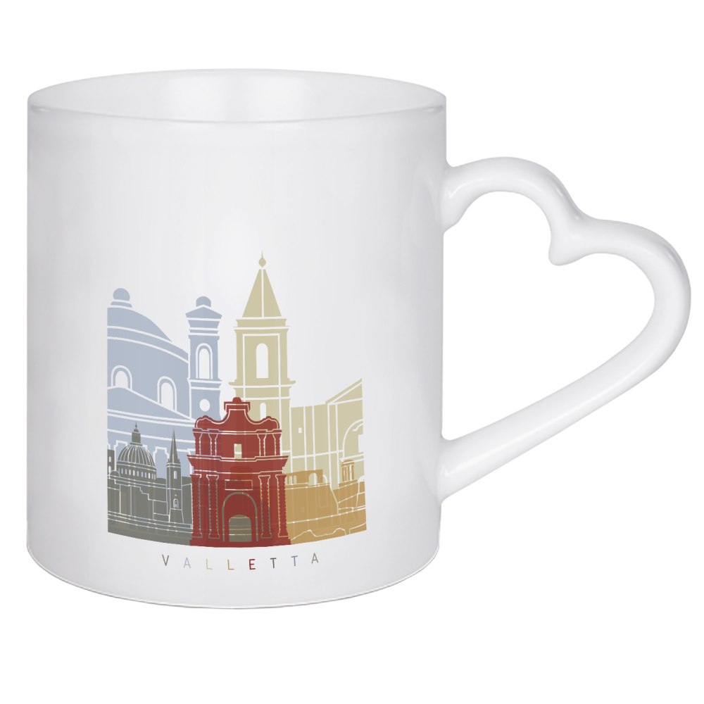 Herztasse "Valletta skyline" artboxONE - Städte,Architektur