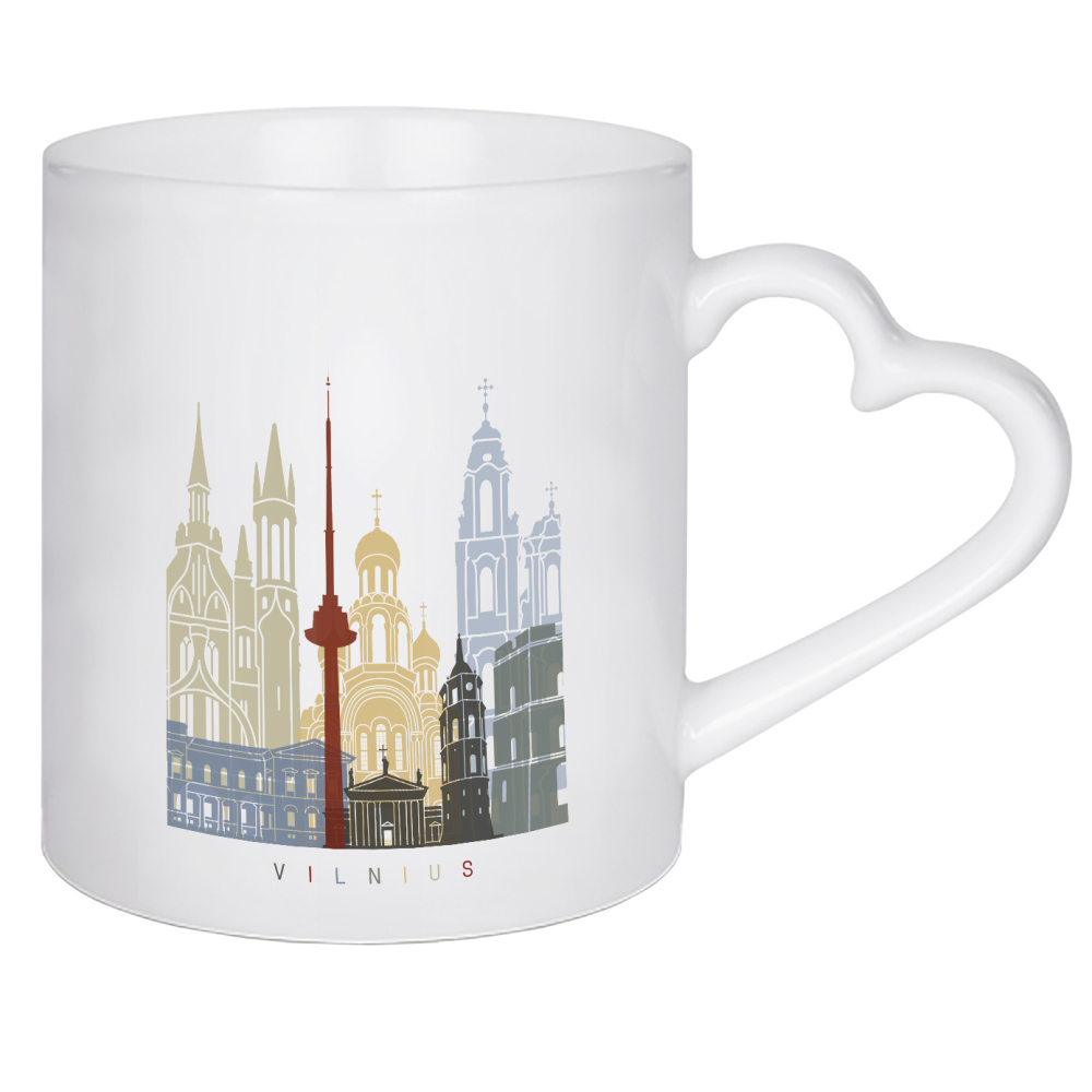 Herztasse "Vilnius skyline-b" artboxONE - Städte,Architektur