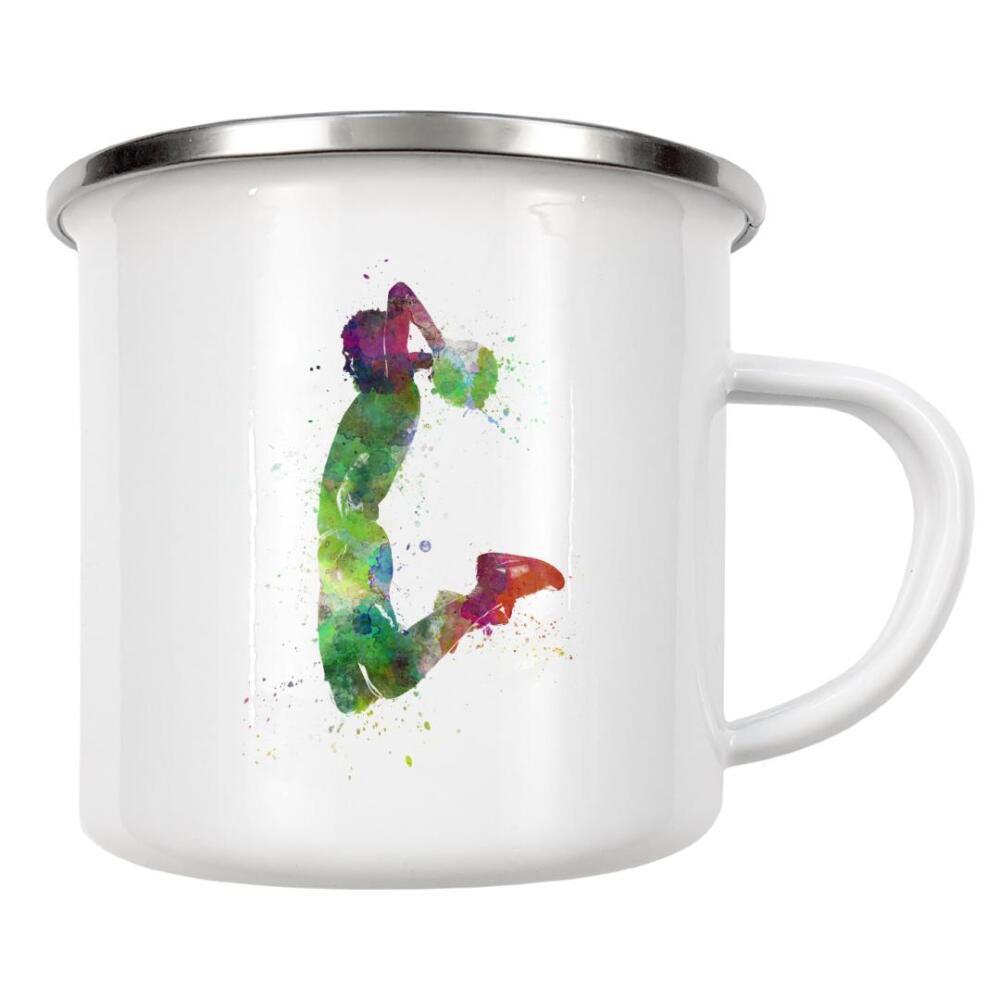 Emaille Tasse "Young man basketball player-f" artboxONE - Sport