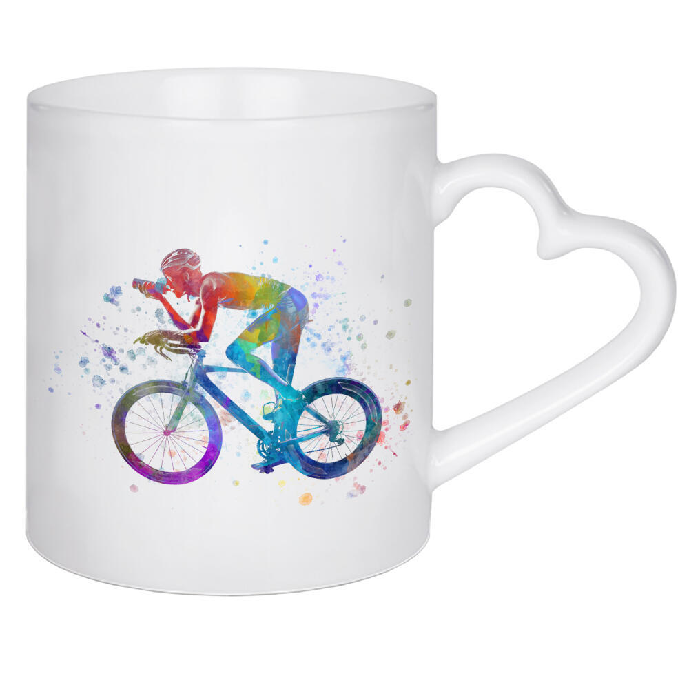 Herztasse "Cyclist road bike, man-c" artboxONE - Sport