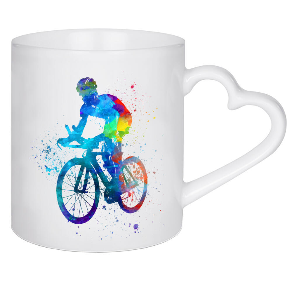 Herztasse "Cyclist road bike, man-d" artboxONE - Sport