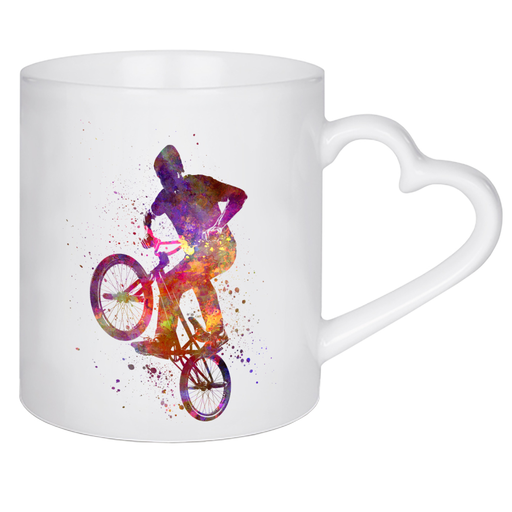 Herztasse "Man bmx acrobatic figure" artboxONE - Sport