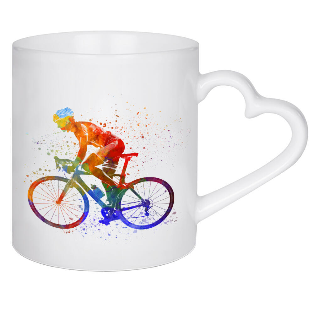 Herztasse "Woman triathlon cycling" artboxONE - Sport