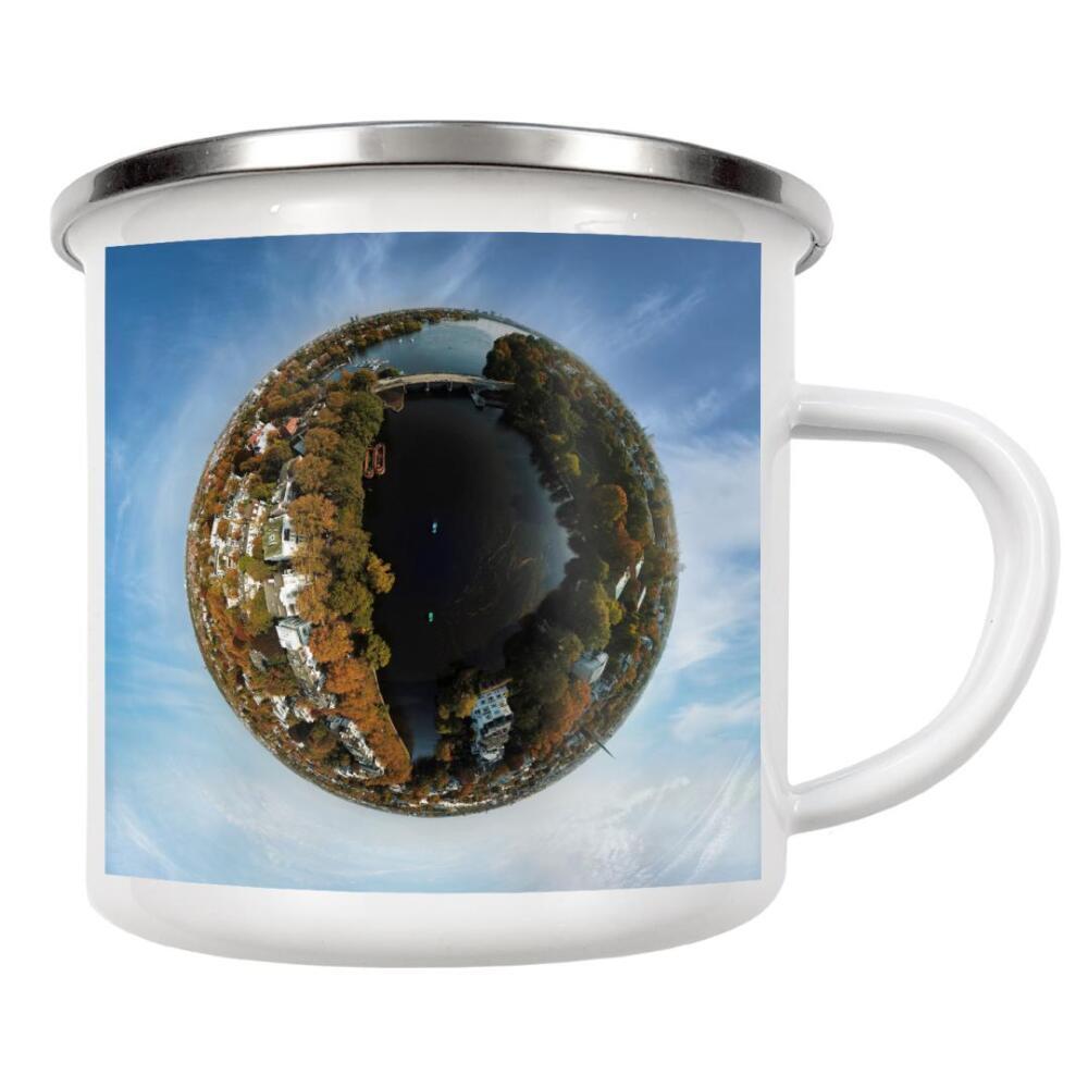 Emaille Tasse "Hamburg - Außenalster" artboxONE - Städte,Städte / Hamburg,Natur,Reise,Reise / Länder