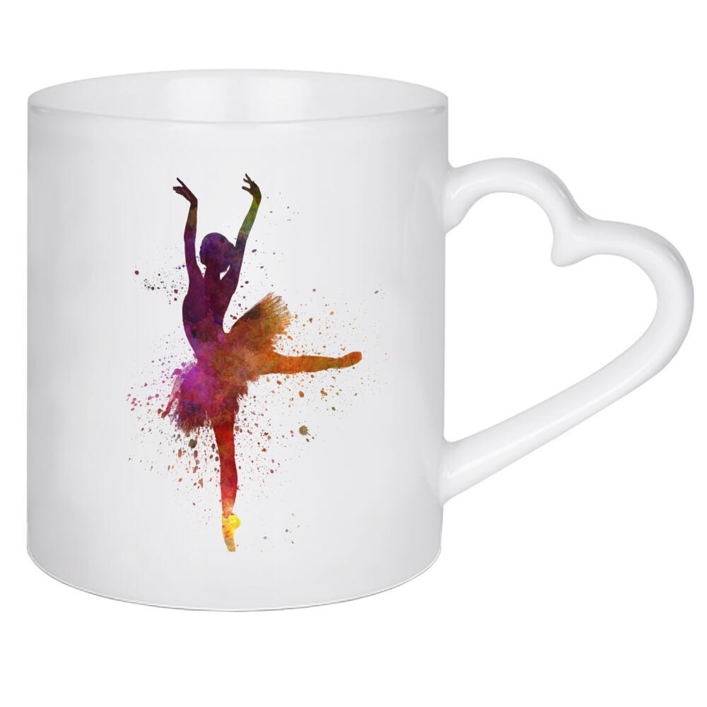 Herztasse "Ballet dancer-l" artboxONE - Sport - Sport,Sports,Color,Illustration,Watercolor,Ballerina,Ballet,Ballet dancer,Dance,Dancer,Dancing