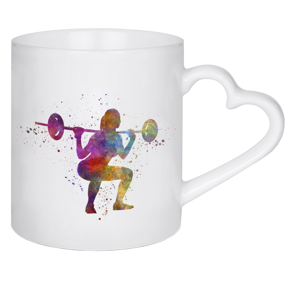 Herztasse "Body building woman isolated" artboxONE - Sport - Sport,Sports,Color,Illustration,Bodybuilder,Gymnast,Weightlifter,Strength,Bunt