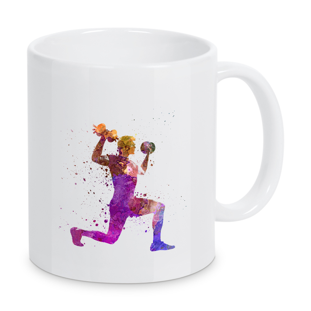 Tasse "Man exercising weight training-c" artboxONE - Sport - Sport,Sports,Color,Illustration,Bodybuilder,Gymnast,Weightlifter,Exercise,Training