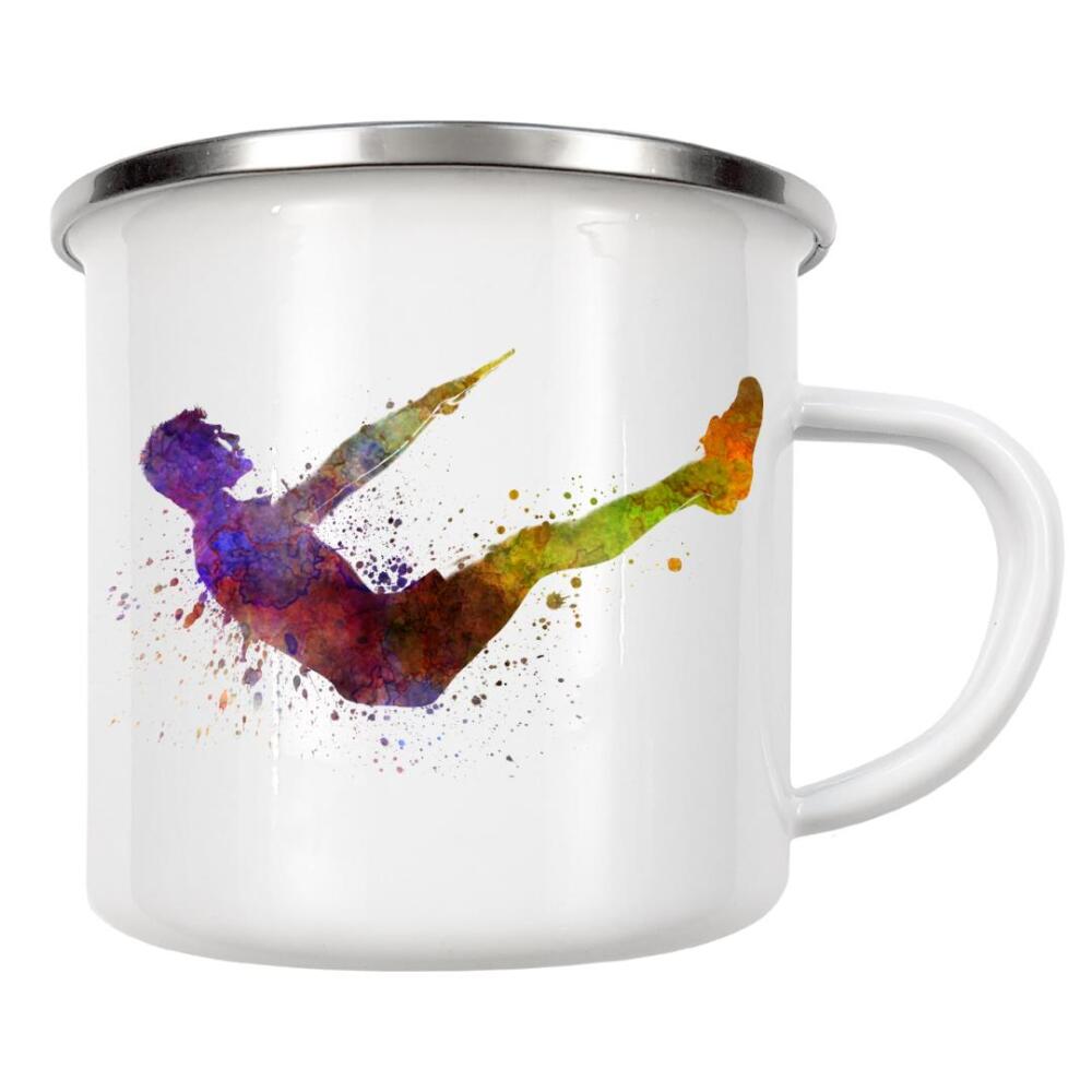 Emaille Tasse "Man exercising workout fitness" artboxONE - Sport