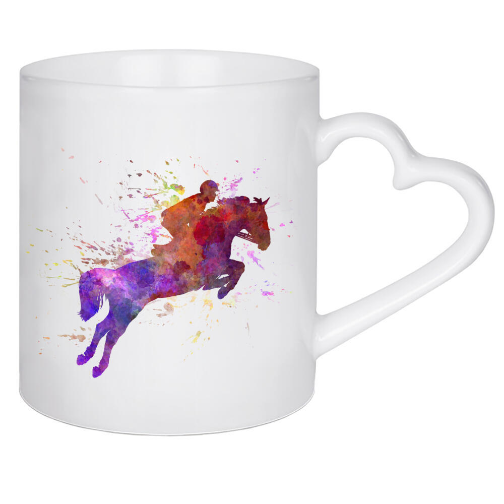 Herztasse "Horse show 01 in watercolor" artboxONE - Sport