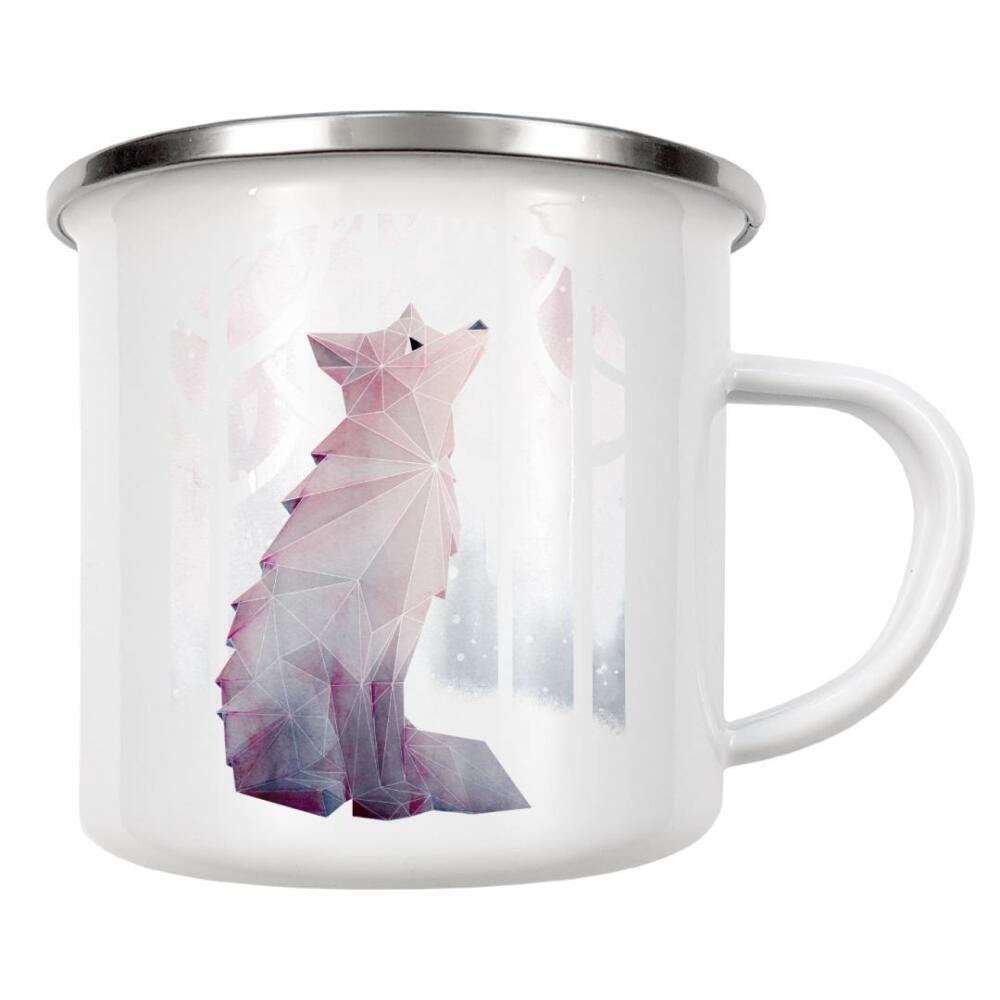 Emaille Tasse "Fox in the Snow" artboxONE - Natur,Tiere,Geometrie
