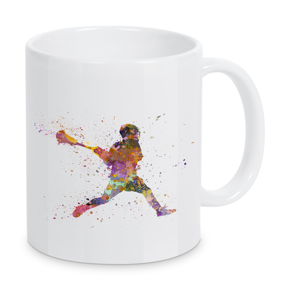 Tasse "Lacrosse Man Player-a" artboxONE - Sport - Sport,Sports,Color,Illustration,Watercolor,Competition,Lacrosse,Sticks,Ball