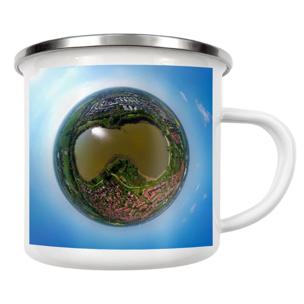 Emaille Tasse "Hamburg - Allermöher See - high" artboxONE - Städte,Städte / Hamburg,Natur,Reise,Reise / Länder