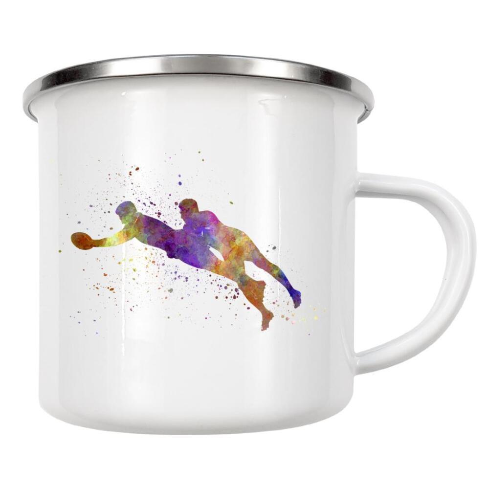 Emaille Tasse "Rugby man player-i" artboxONE - Sport