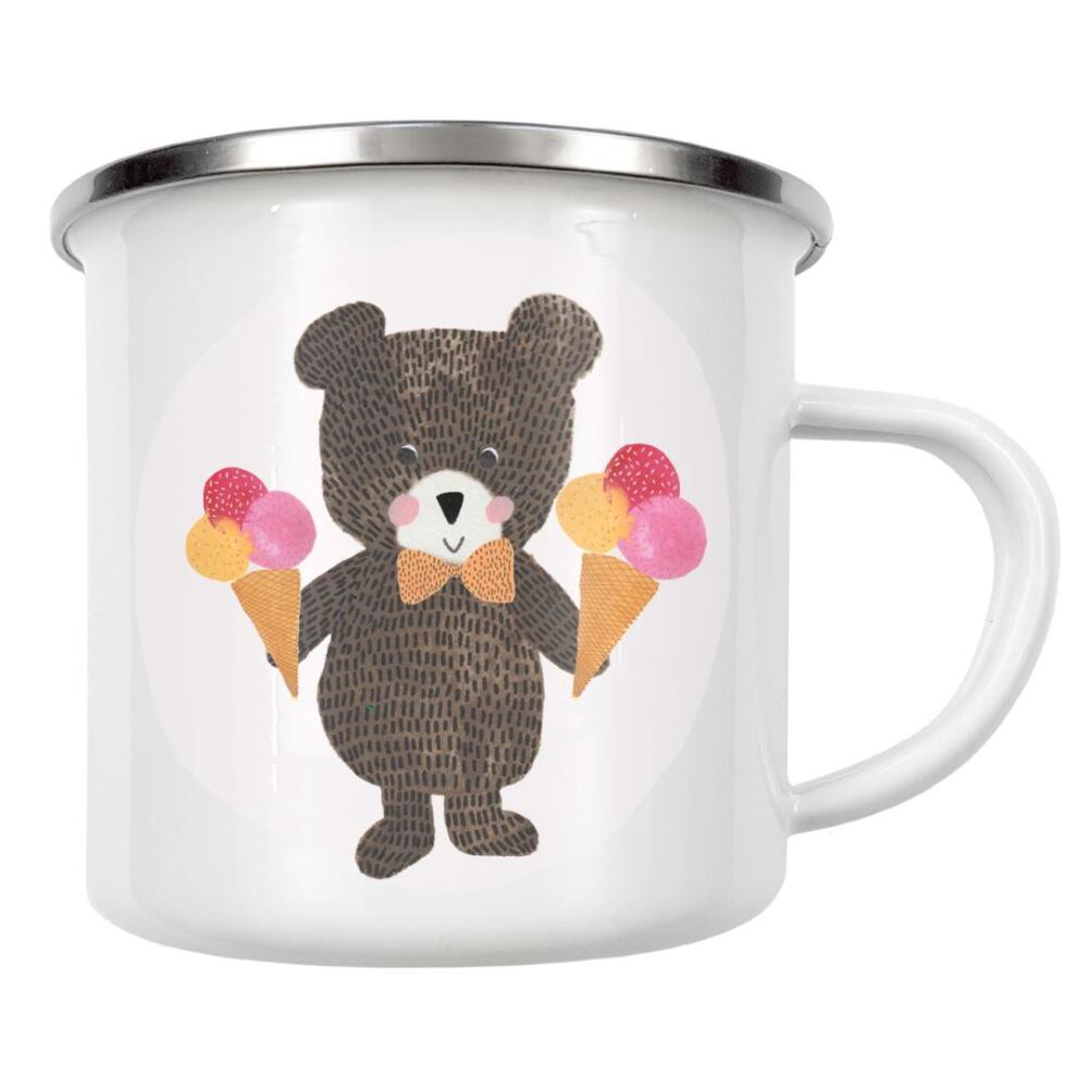 Emaille Tasse "Lisa Dolson - Eiscreme-Bär" artboxONE - Für Kinder,Tiere,Essen & Trinken,Comic,Lustig