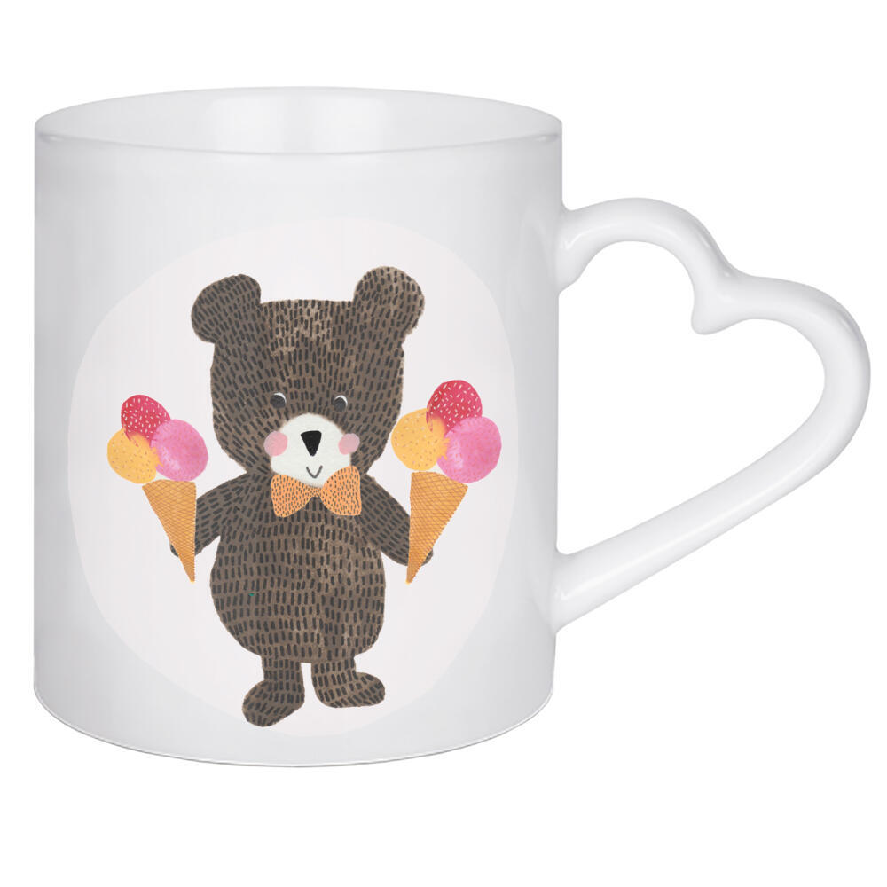 Herztasse "Lisa Dolson - Eiscreme-Bär" artboxONE - Für Kinder,Tiere,Essen & Trinken,Comic,Lustig