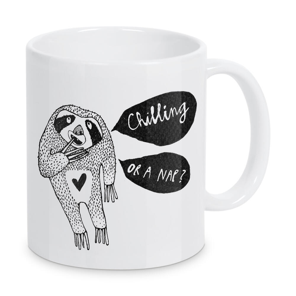 Tasse "Lea Schulze - Chilling Faultier" artboxONE - Typografie,Tiere,Schwarzweiß,Lustig