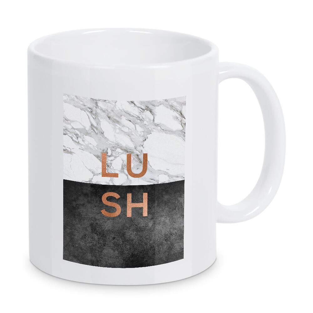 Tasse "Lush" artboxONE - Typografie,Abstrakt,Schwarzweiß,Marmor