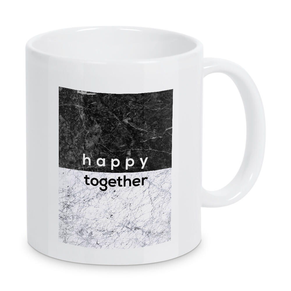 Tasse "Happy Together" artboxONE - Typografie,Schwarzweiß,Musik,Liebe,Marmor