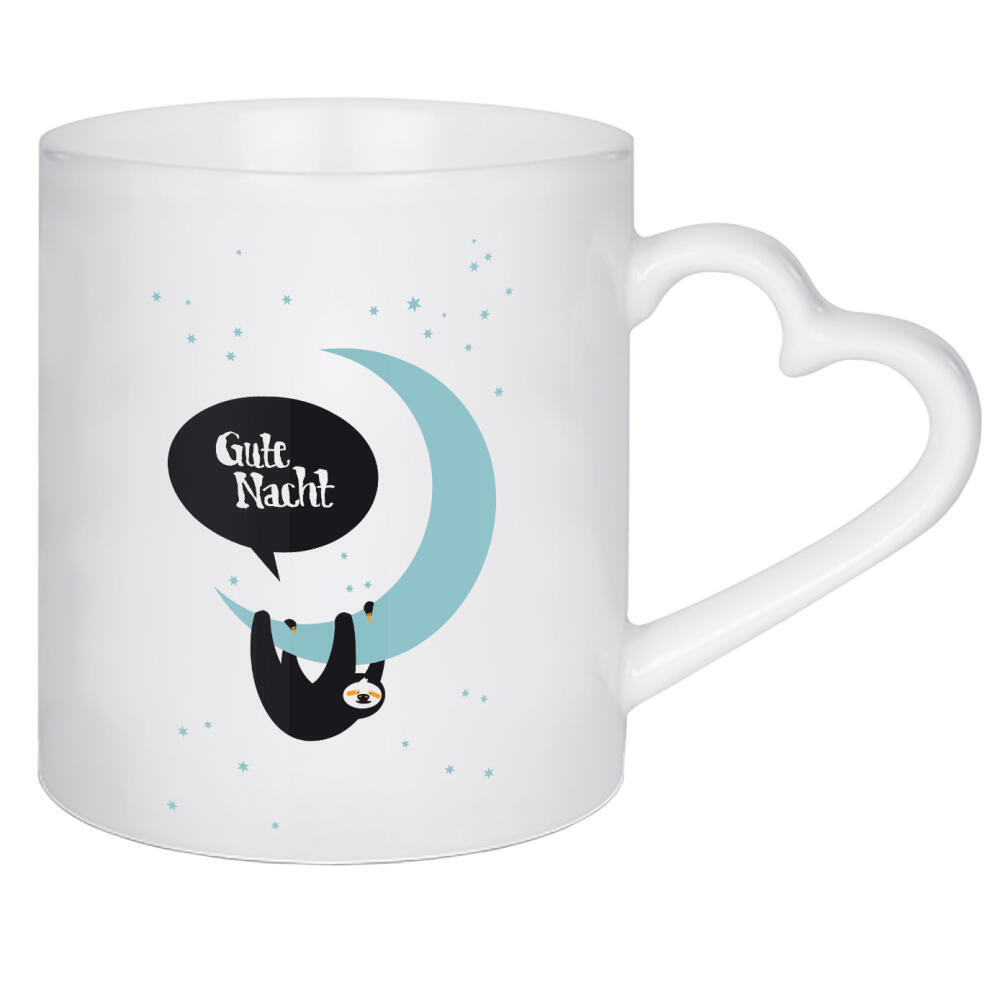 Herztasse "Gute Nacht Faultier" artboxONE - Typografie,Für Kinder,Für Kinder,Tiere,Comic