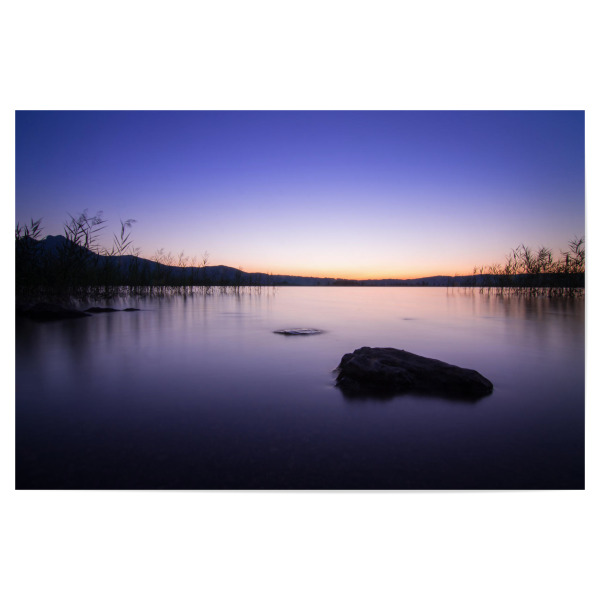 Poster 30x20 cm "Morgendämmerung" artboxONE - Natur - Sonnenaufgang,See,Berge,Mood,Ruhe,Entspannung,Landschaft,Wasser