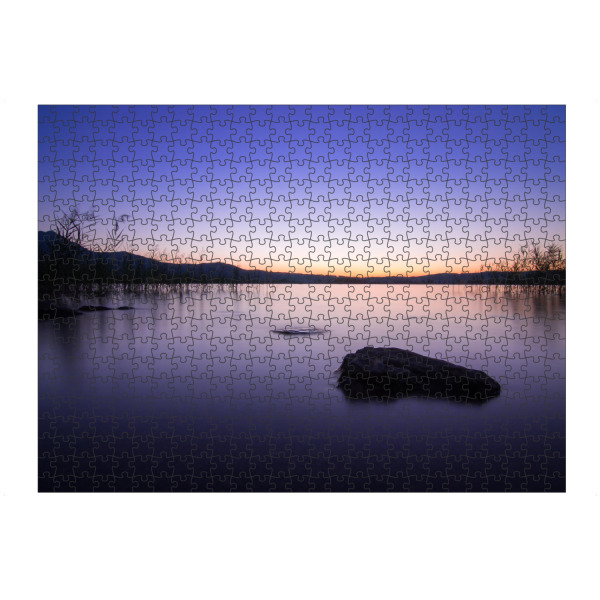 Puzzle Ravensburger "Morgendämmerung" artboxONE - Natur - Sonnenaufgang,See,Berge,Mood,Ruhe,Entspannung,Landschaft,Wasser - Bild Sonnenaufgang