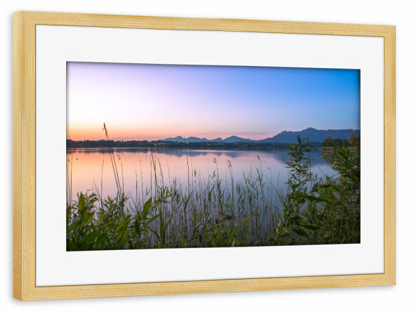 Poster mit Rahmen kiefer "Purple dawn" artboxONE - Natur - Natur,See,Berge,Ruhe,Stille