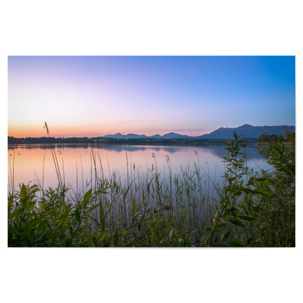 Poster 30x20 cm "Purple dawn" artboxONE - Natur - Natur,See,Berge,Ruhe,Stille