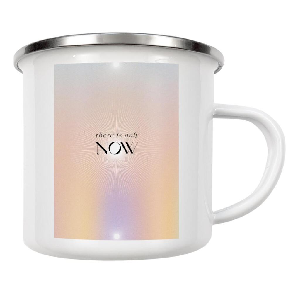 Emaille Tasse "There is only NOW" artboxONE - Typografie,Abstrakt,Liebe