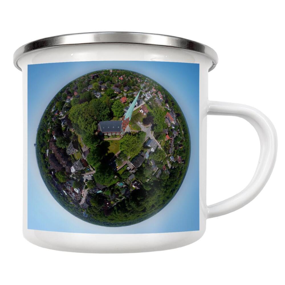 Emaille Tasse "Reinbek- Kirche M. Magdalenen -Mi" artboxONE - Städte,Natur,Reise,Architektur,Reise / Länder