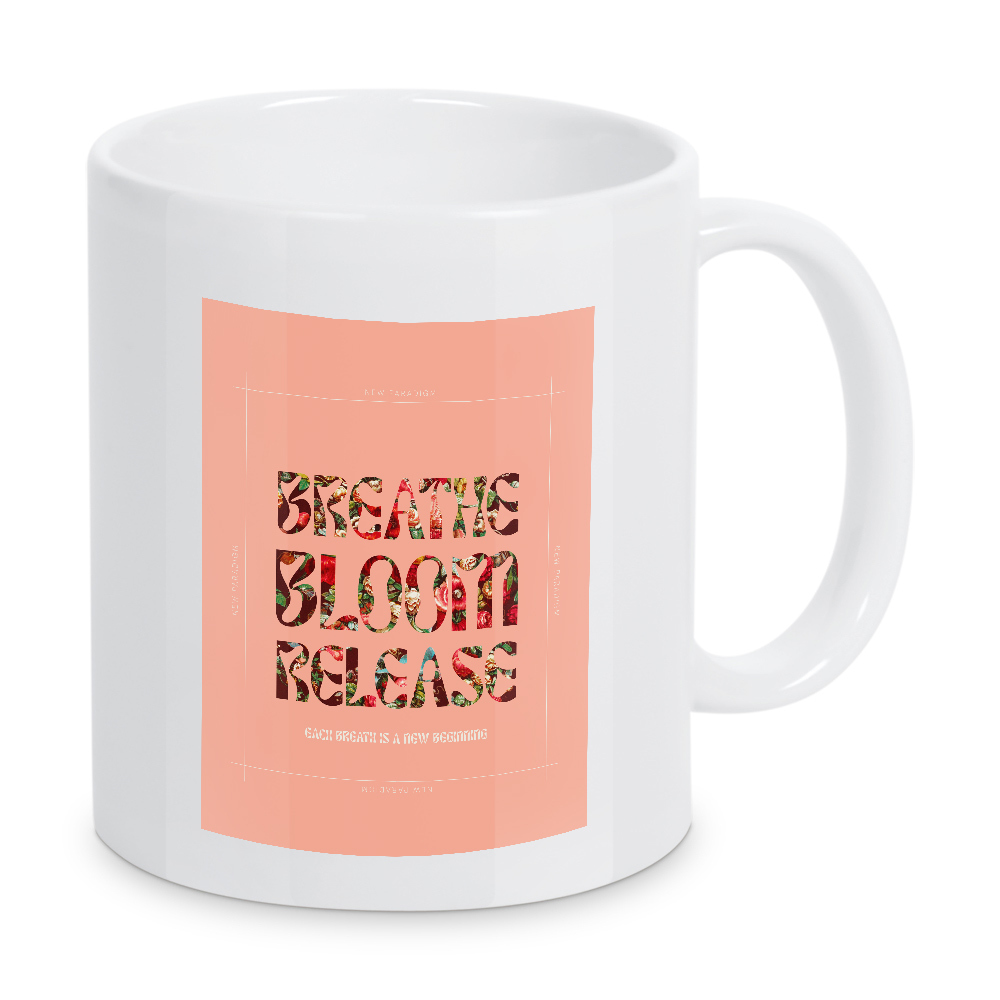 Tasse "Breathe Bloom Release" artboxONE - Typografie,Floral,Abstrakt