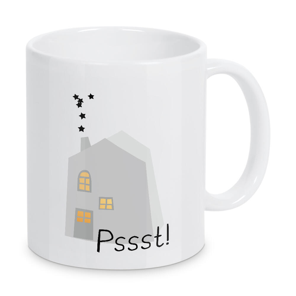 Tasse "Stilles Haus" artboxONE - Weihnachten - Haus,Heimat,Sterne,Kerzenschein,Kaminfeuer,Gemütlichkeit,Stille,Ruhe,Besinnung,Familie,Stille,Haus