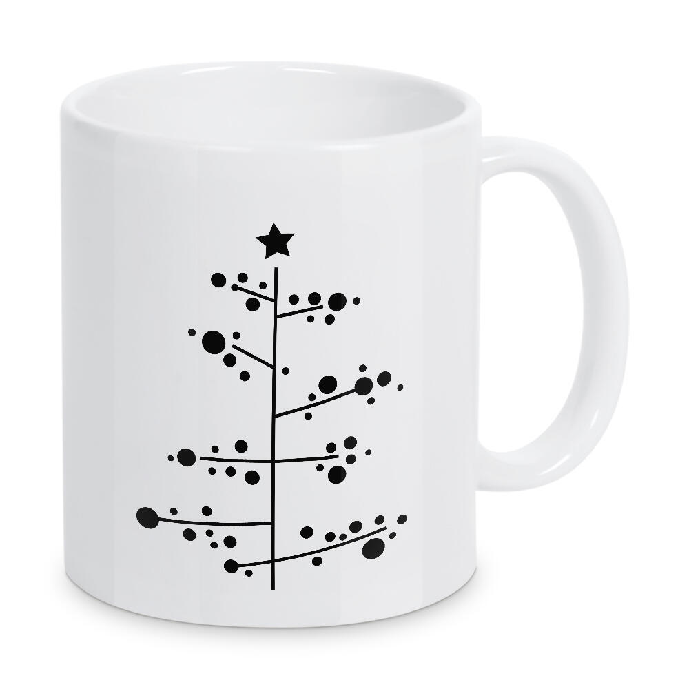 Tasse "Weihnachtsbaum minimalistisch" artboxONE - Natur,Abstrakt,Schwarzweiß,Weihnachten