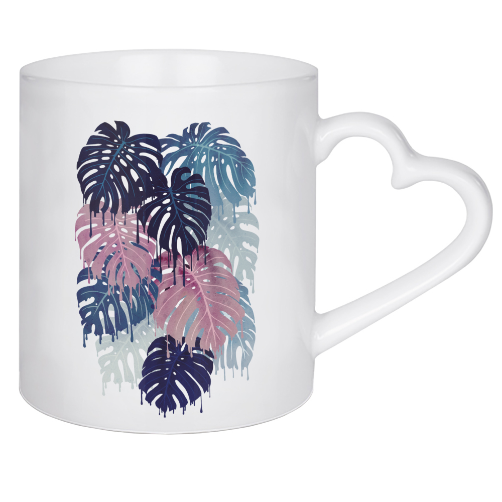 Herztasse "Monstera Melt" artboxONE - Natur,Floral