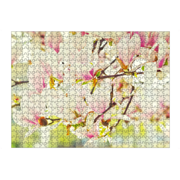 Puzzle Ravensburger "Magnolia Flowers" artboxONE - Natur,Floral - Magnolia flowers,Flowering tree,Spring,Springtime,Nature,Pastel colors