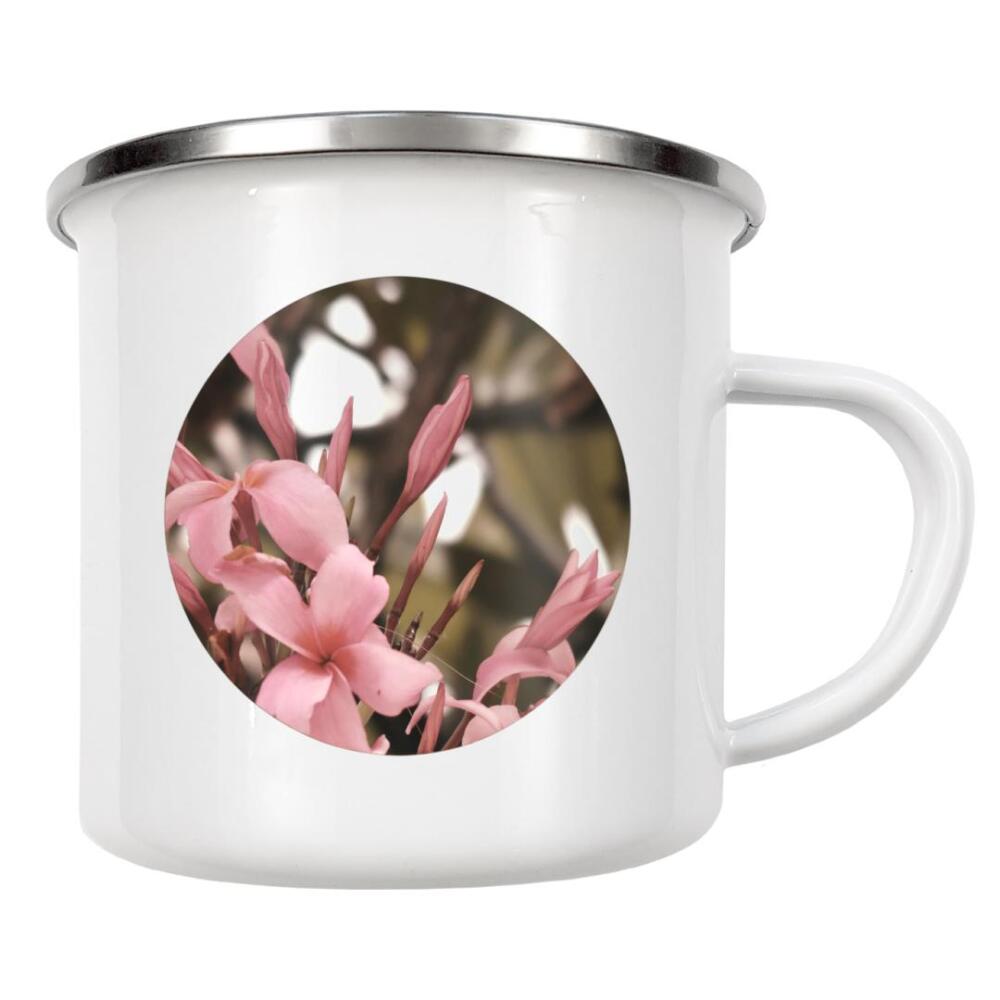 Emaille Tasse "Pink Blooming Flowers" artboxONE - Natur,Floral - Pink,Blooming,Flowers,Blumen,Floral,Natur,Nature,Closeup,Nahaufnahme