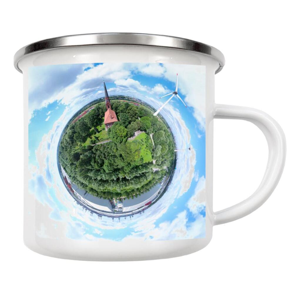 Emaille Tasse "HH-Altenwerder,St.Gertrud, ost" artboxONE - Städte,Städte / Hamburg,Reise,Architektur,Reise / Länder