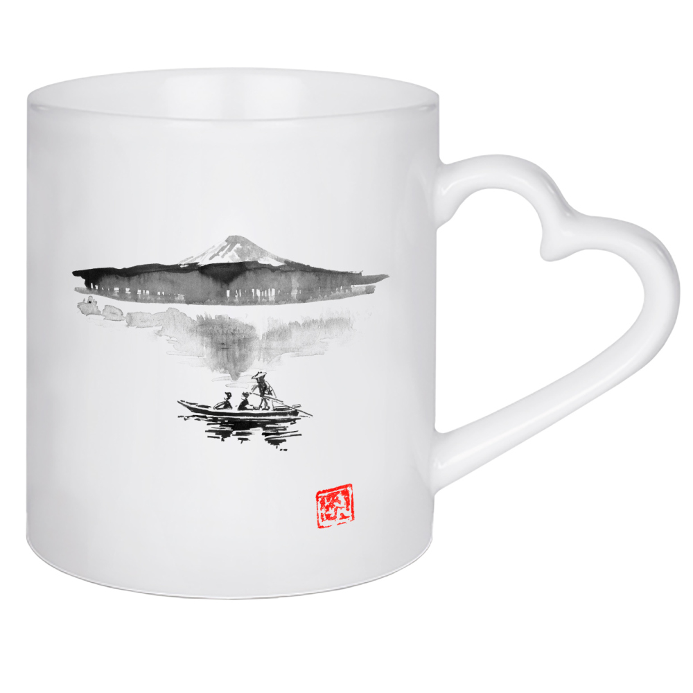 Herztasse "Fuji and boat" artboxONE - Tiere,Menschen,Reise / Asien