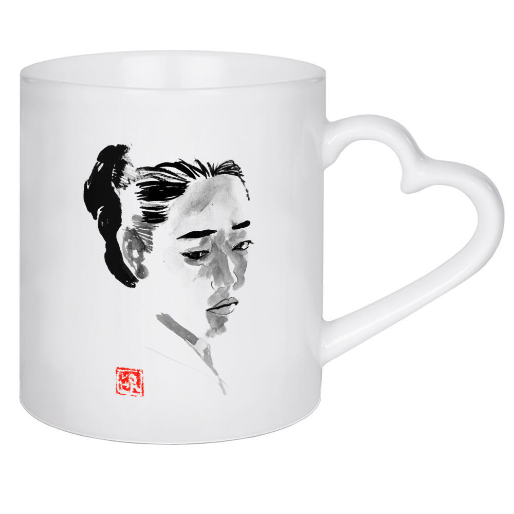 Herztasse "Queen thoughts" artboxONE - Menschen,Schwarzweiß,Reise / Asien