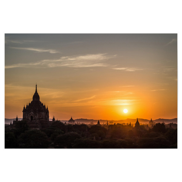 Poster "Tempelanlage" artboxONE - Reise - Sonnenaufang,Sonnenuntergang,Myanmar,Bagan,Historische königsstadt,Sakralgebäuden,Ziegelstein