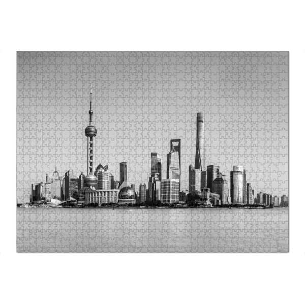 Puzzle Ravensburger "Shanghai Skyline" artboxONE - Reise,Schwarzweiß,Städte / Shanghai