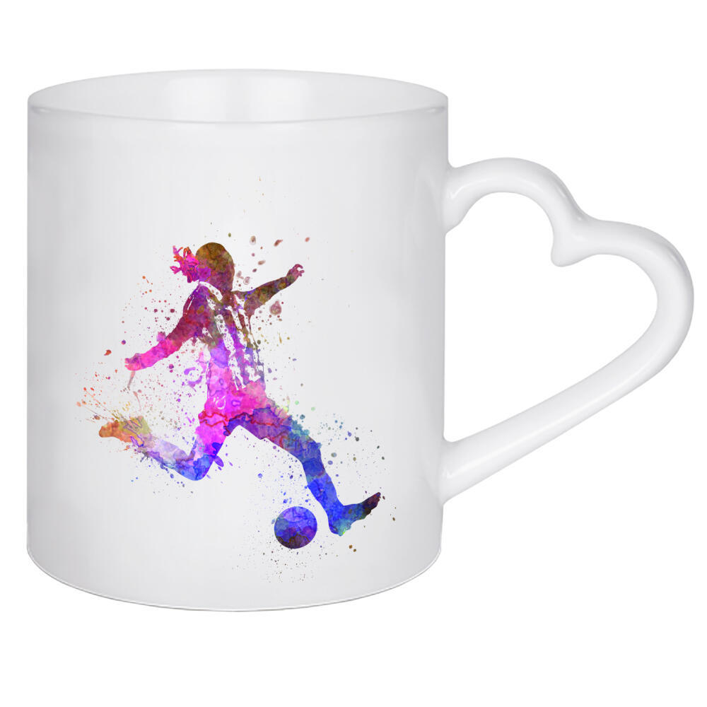 Herztasse "Soccer player in watercolor-c" artboxONE - Sport / Fußball