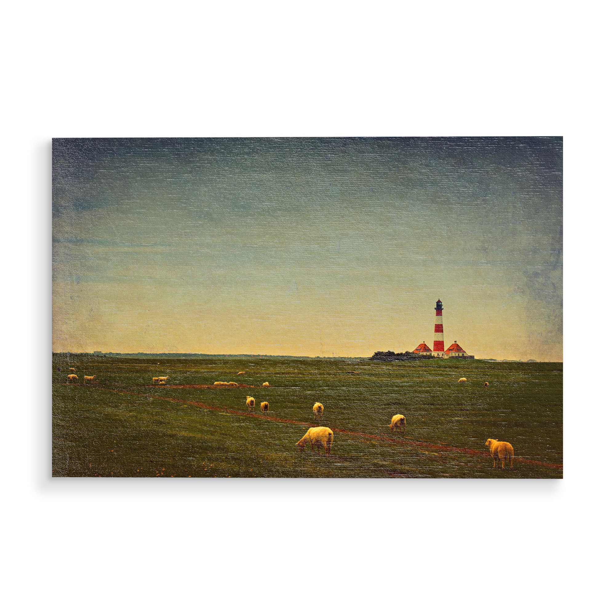 Holzbild "Leuchtturm Westerhever" artboxONE - Reise