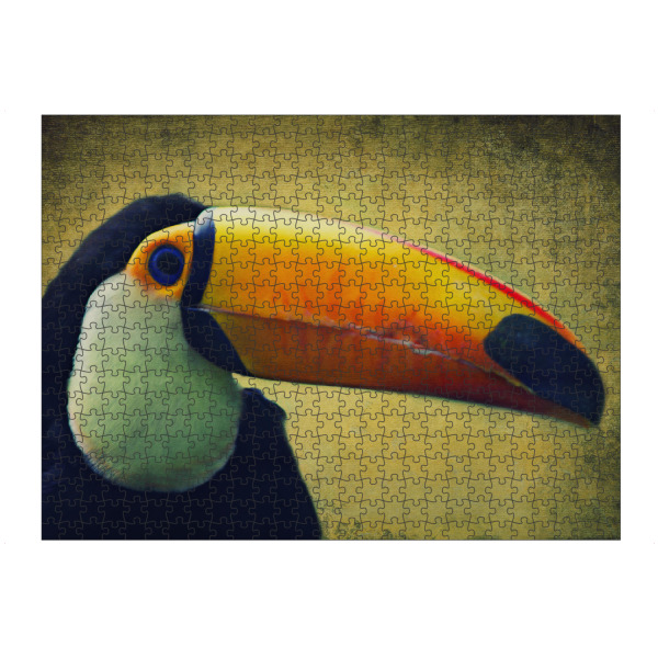 Puzzle Ravensburger "Tucan" artboxONE - Tiere - Tucan,Afrika,Dschungel,Vogel,Vogelportrait,Tierportrait,Vintage,Fotokunst,Großer vogel - Bild tucan