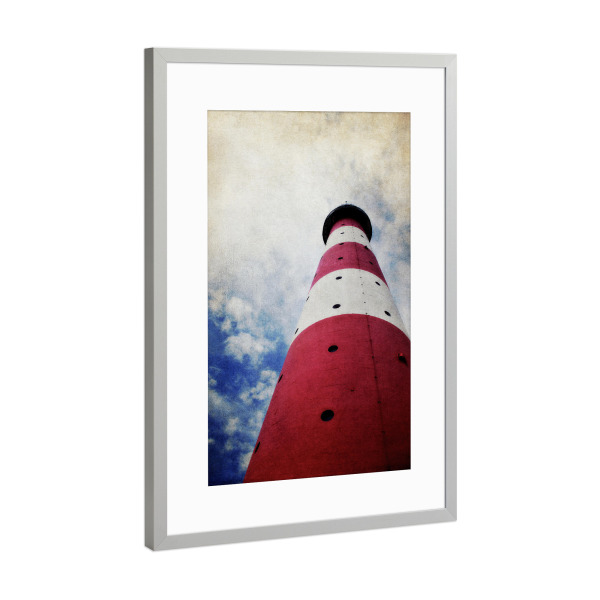 Poster mit Rahmen Silber "Leuchturm Amrum" artboxONE - Reise,Architektur