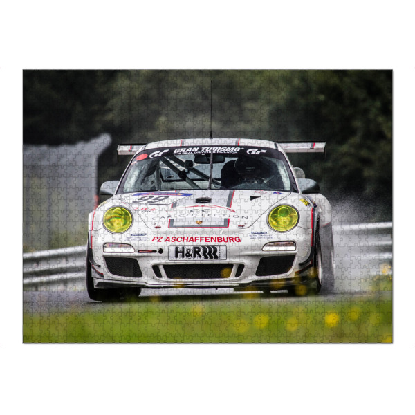 Puzzle Ravensburger "Die Gicht" artboxONE - Sport / Motorsport - Weiß,Nürburgring,Rennstrecke,Highspeed,Racing,Auto,Tourenwagen,24h rennen
